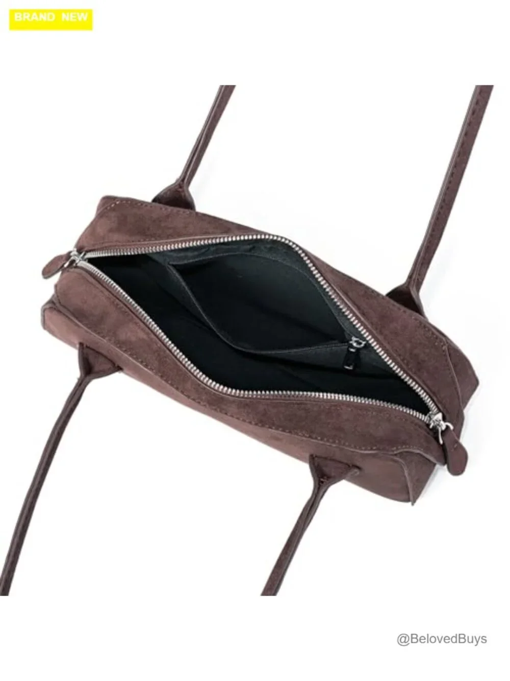 Vintage Small Hobo Satchel Purse Faux Suede Shoulder Bag